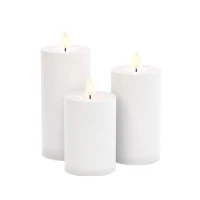 Abbildung von goobay 64786 LED Kerzen 3er Set mit Fernbedienung/elektrische Outdoor Kerzenlichter/realistisch flackernde Flamme/LED Deko/Timerfunktion/Flammenlose Kerzen/Batteriebetrieben/weiß