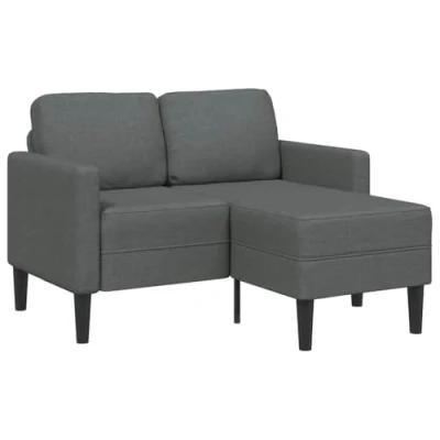 Abbildung von vidaXL Sofa 2 Sitzer mit Chaiselongue L Form Dunkelgrau 125 cm Samt