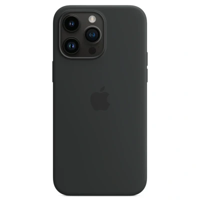 Abbildung von Apple Magsafe Silikon Back Cover Schwarz iPhone 14 Pro Max