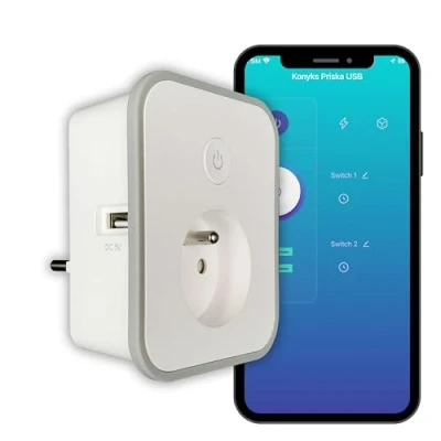 Abbildung von Konyks Smart Plug PRISKA USB Wi Fi + BT 16A mit 2 A Anschlüssen Verbrauchszähler