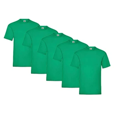 Abbildung von Fruit of the Loom 5er Pack T Shirts, 5X Maigrün + 1 HL Kauf Notizblock, Größe 3XL