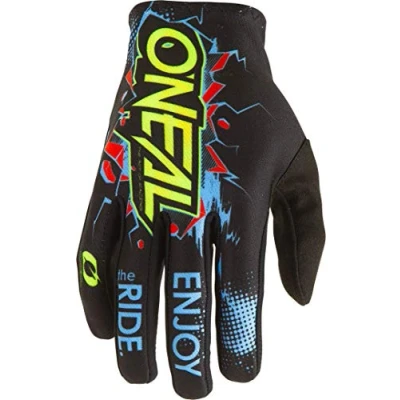 Abbildung von O&#039;NEAL Fahrrad &amp; Motocross Handschuhe Kinder MX MTB DH FR Downhill Freeride Langlebige, flexible Materialien, belüftete Handoberseite Matrix Youth Glove Villain Schwarz Größe XL