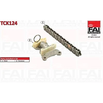 Abbildung von FAI AutoParts TCK124 Steuerkettensatz ohne Dichtungen, Zahnräder Simplex, Bolzenkette VOLKSWAGEN: Passat B6 Variant, GOLF 5 Schrägheck, 6