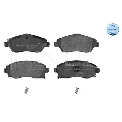 Abbildung von MEYLE 025 232 2517 Bremsbelagsatz ORIGINAL Quality Vorderachse mit akustischer Verschleißwarnung Klammer, Anti Quietsch Blech