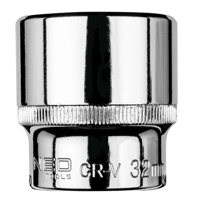 Abbildung von NEO TOOLS 08 432 Steckschlüsseleinsatz 1/2 32 mm Chrom Vanadium Stahl Sechskant