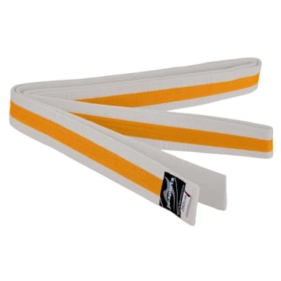 Abbildung von Ju Sports Budogürtel weiß/gelb/weiß, Baumwolle I Kampfsport Gürtel Für Budo Sportarten, Judo, Karate uvm. Ca. 4 cm breiter Martial Arts 280