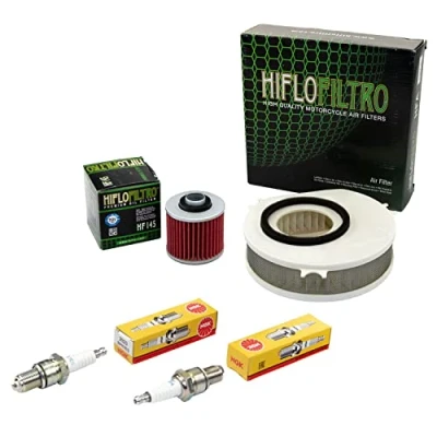 Abbildung von Wartungspaket Luftfilter + Ölfilter Zündkerzen für Yamaha XVS 1100 XVS1100 VP05 VP16 Baujahr 1999 2007