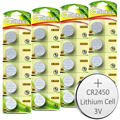 Abbildung von GutAlkaLi CR2450 Lithium Knopfzellen, 20 Stück 3V Knopfzelle Elektro CR 2450 (CR2450 20er)