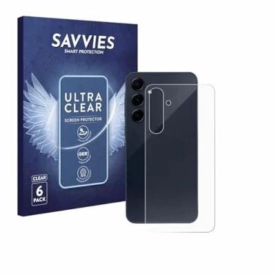 Abbildung von Savvies 6 Stück Schutzfolie für Samsung Galaxy A55 5G (Rückseite) Displayschutz Folie Ultra Transparent