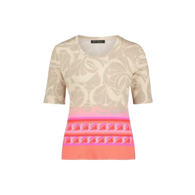 Abbildung von Betty Barclay Struktur Tshirt print, Damen, Größe: 42, Taupe rot
