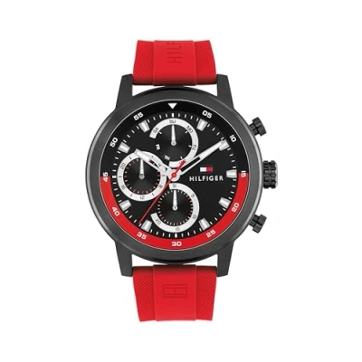 Abbildung von Tommy Hilfiger Multifunktionsuhr Rocky 1792178, Quarzuhr, Armbanduhr, Herrenuhr, Silikonarmband, analog