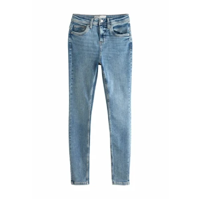 Abbildung von Next Super SOFT Standard Jeans Skinny Fit, Damen, Größe: 42xS, Denim mid blue