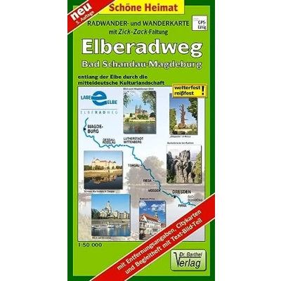 Abbildung von Radwanderkarte Elberadweg Bad Schandau Magdeburg: entlang der Elbe durch die mitteldeutsche Kulturlandschaft. 1:50000. (mit Zick Zack Faltung) (Schöne Heimat)