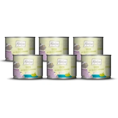 Abbildung von MjAMjAM Premium Nassfutter für Katzen Senior DUO von zarter Ente &amp; Kaninchen, 6er Pack (6x200g), getreidefrei