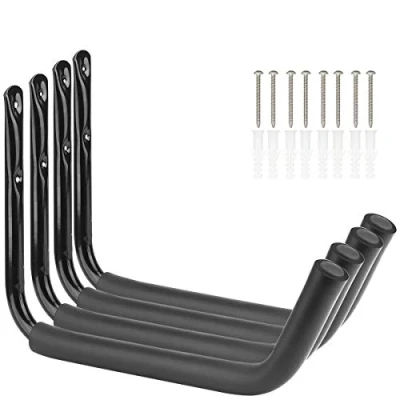 Abbildung von pipabiba Robuste Kajak Aufbewahrungshaken, 38 cm Arm, Wandmontage, Garage, Surfbrett, Leiter, Utility Aufhänger, maximale Kapazität 25 kg (27 x cm), 4 Stück