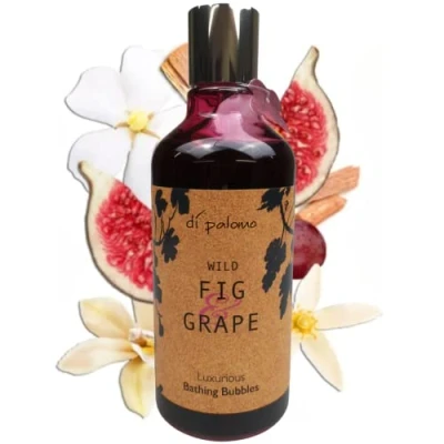 Abbildung von Di Palomo Vegan Wild Fig &amp; Grape Luxury Bathing Bubbles 300 ml Schäumendes Schaumbad Luxuriöses Duschgel mit pflegender Hautpflege Badeschaum Geschenke für sie Vegane