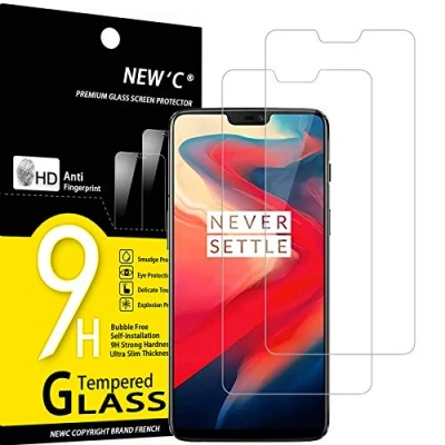 Abbildung von NEW&#039;C 2 Stück, Panzer Schutz Glas für OnePlus 6, Frei von Kratzern, 9H Härte, HD Displayschutzfolie, 0.33mm Ultra klar, Ultrabeständig