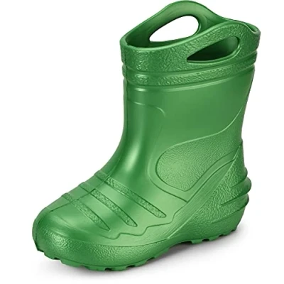 Abbildung von Ladeheid Gummistiefel Kinder federleichte Eva Regenschuhe Bequeme und leichte Regenstiefel perfekt für Frühling Sommer KL051 S (Smaragdgrün, 31 EU)