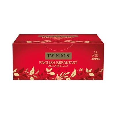 Abbildung von Twinings English Breakfast Tea Schwarzer Tee kräftiger Schwarztee aus hochwertigen Teeblättern, gepflückt in Sri Lankas und Indiens besten Teegärten, 100 Teebeutel (200g)