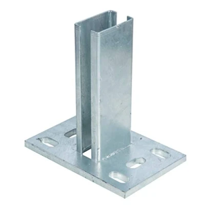 Abbildung von Alberts Pfostenträger, für Zaunpfosten 60x40 mm Doppelstabmatten, Platte 150x100