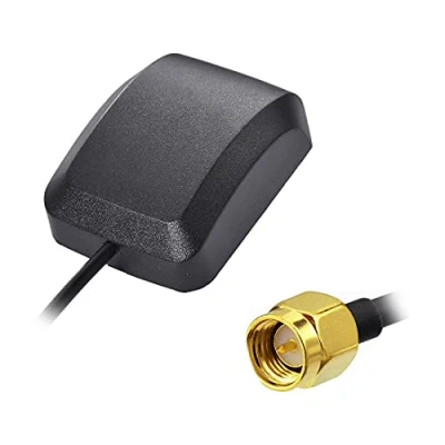 Abbildung von O20S GPS Antenne mit SMA Stecker: Aktive Signalverstärkung für präzise Navigation. Ideal Navigationsgeräte, Autoradios und Dash Stereos. Wasserdicht 3 m Kabellänge