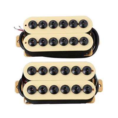 Abbildung von LYWS Tonabnehmer für E Gitarre, Humbucker, Hals und Steg, Keramik, Elfenbeinfarben