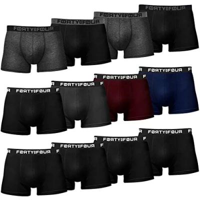 Abbildung von FortyFour Boxershorts Herren Männer Unterhosen Baumwolle Premium Qualität perfekte Passform (Sparpack, 12er Pack) S 7XL
