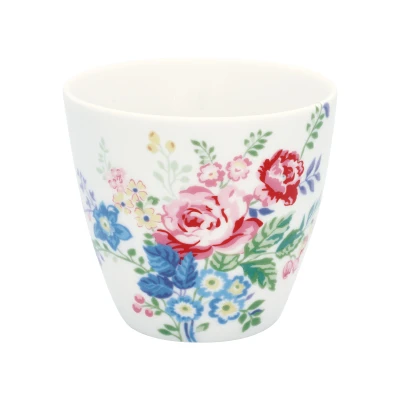 Abbildung von GreenGate Latte Cup Elina Keramik Farbe: White (ØxH): 10 x 9 cm