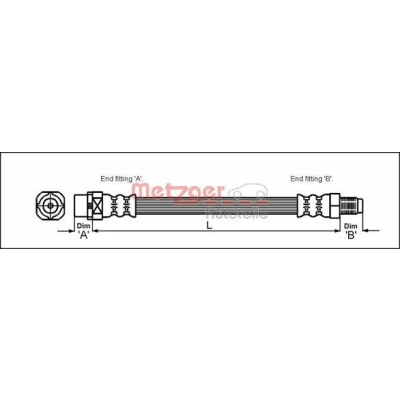 Abbildung von METZGER 4110052 Bremsschläuche 413 M10 x 1 BMW: 5 Limousine, Touring