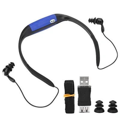 Abbildung von mumisuto MP3 Player, Wasserdichter IPX8 Flexibler Wrap Around Kopfhörer Schwimmen Musik Player FM Radio für Wassersport