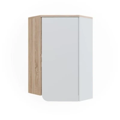 Abbildung von Vicco Badschrank Karen, Sonoma/Weiß, 50 x 75 cm mit Tür und offenen Fächern