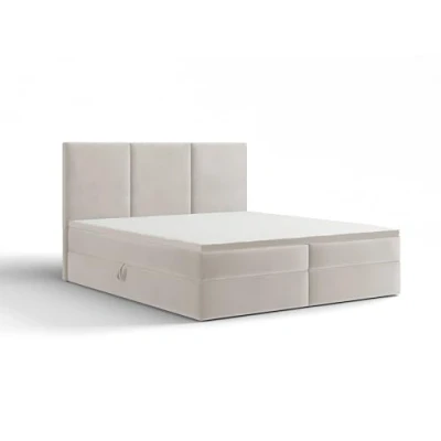 Abbildung von Extrasen Bett Boxspringbett 140x200 cm Polsterbett Mit 2 Matratzen Bettkasten Stauraum Bettgestell Doppelbett Stoffbett Kopfteil Schmutzabweisend RIMI Hellbeige