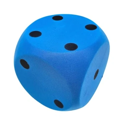 Abbildung von alldoro Softball 63108, XXL Schaumstoffwürfel, blau 15 x cm, Würfel aus weichem Schaumstoff