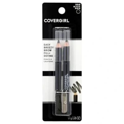 Abbildung von Easy Breezy Brow Set 500 Black by CoverGirl for Women 3 Stück, 2 x 0,6 oz Eyebrow Pencil, Sharpener