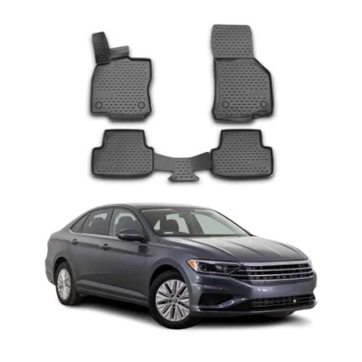 Abbildung von OMAC A009002 Fußmattensatz Gummi, TPE (thermoplastischer Elastomer) 4 schwarz VOLKSWAGEN: Jetta