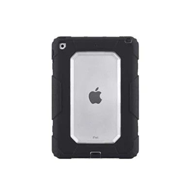 Abbildung von Griffin Survivor All Terrain Schutzhülle für Apple iPad 9,7&quot; (2017 &amp; 2018) schwarz/transparent [Militär Standard I Displayschutzfolie Extrem widerstandsfähig Abnehmbarer Ständer] GB43623