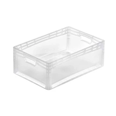 Abbildung von aidB Eurobox LIGHTLINE transluzent, 600 x 400 220 mm, Griffe offen, transluzente Plastikbox aus durchsichtigem Kunststoff, durchsichtige Box, ideal für die Industrie, 1 St.