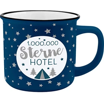 Abbildung von GRUSS &amp; CO Becher Motiv &quot;Sterne&quot; New Bone China Porzellan, Emaille Optik, 35 cl Tasse mit Spruch 45792