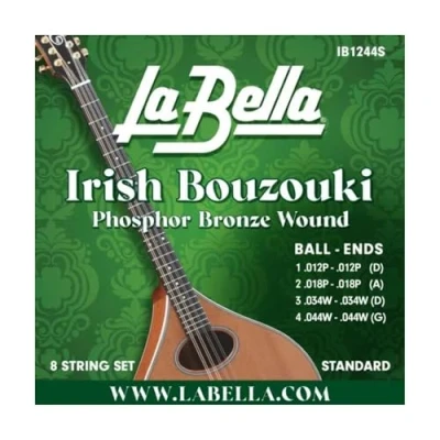Abbildung von La Bella IB1244S Irish Bouzouki 8 string Phosphor Bronze, Ball End, Standard
