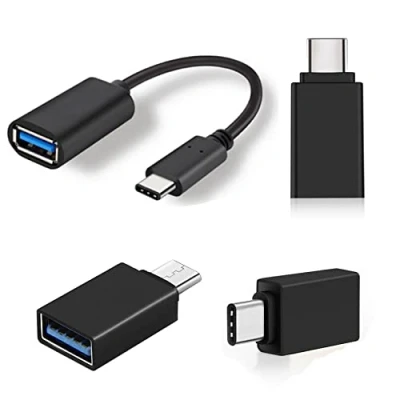 Abbildung von iJiZuo USB C Adapter auf 3.0 [4 Stück], OTG Typ und Kabel, für MacBook Air 2020/2018, Pro 2018, Huawei P30,Google Pixel 3XL, Galaxy S20/S10 (Schwarz)
