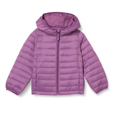 Abbildung von Amazon Essentials Mädchen Leichte, Wasserabweisende, verstaubare Kapuzenjacke, Staubviolett, 11 12 Jahre
