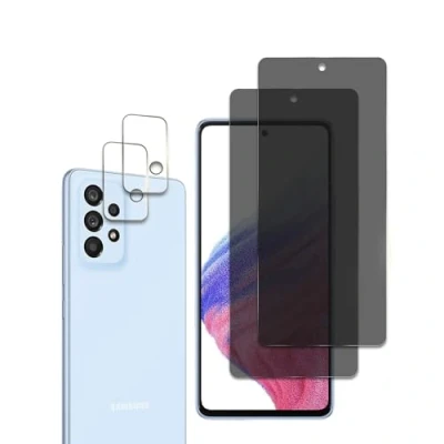 Abbildung von 2 Stück Sichtschutz Schutzfolie Für Samsung Galaxy A53 mit Kamera Panzerfolie, Anti Spy Schutzglas, 9H Härte, Kratzer, Öl, Bläschen, Einfache Installation