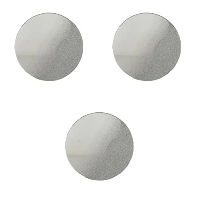 Abbildung von INDA Exclusiv 3 Stück Glas Spiegel Untersetzer Unterlage Glasuntersetzer Glitzer Silber rund Ø20cm