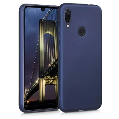 Abbildung von kwmobile Case kompatibel mit Xiaomi Redmi Note 7 / Pro Hülle Schutzhülle aus Silikon metallisch schimmernd Handyhülle Metallic Blau
