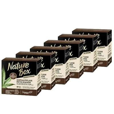 Abbildung von NATURE BOX Festes Shampoo Kopfhautpflege Hanf 85g, 6er Pack (6 x 85 g)