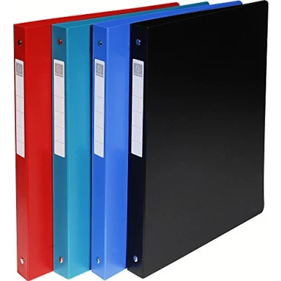 Abbildung von Exacompta 51280E Premium Ringbuch OPAK DIN A4 aus festem Kunststoff mit 4 Ringen 30 mm breit 1 Stück Zufallsfarbe ideal für Schule und Büro Ringhefter Ringordner Ringbuchordner