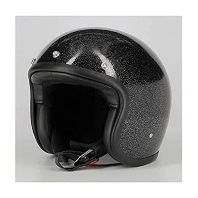 Abbildung von DMD Herren Jet Vintage Motorradhelm, Schwarz, L