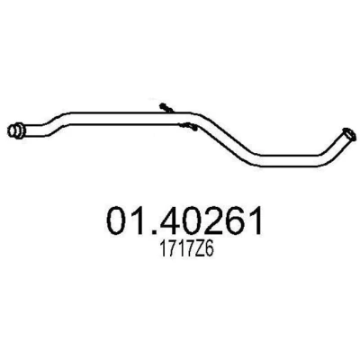 Abbildung von MTS 01.40261 Abgasrohr 1640mm vorne für Mittelschalldämpfer