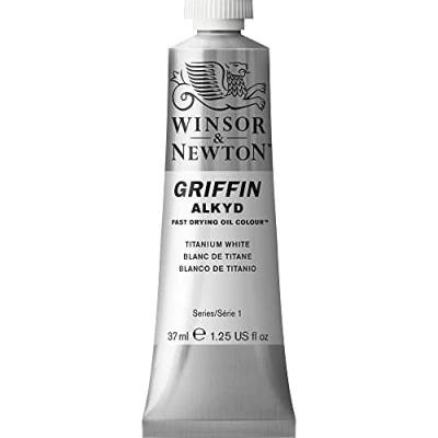 Abbildung von Winsor &amp; Newton 8840493 Griffin Alkyd Ölfarbe schnell trocknende Ölfarbe, hergestellt aus hochwertigen Pigmenten, Lichtecht, 37ml Tube Titanweiss