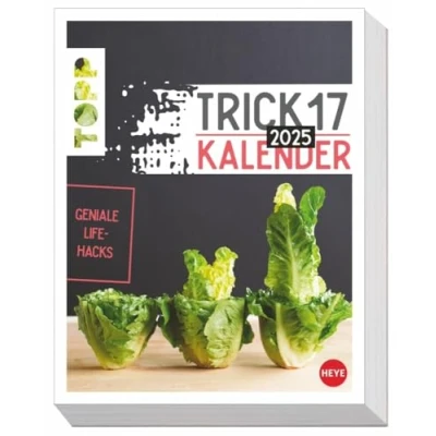 Abbildung von Trick 17 Tagesabreißkalender 2025: Nützlicher Lifehack Kalender 2025 mit praktischen Tipps für jede Lebenslage. Tischkalender oder zum Aufhängen, ... jeden Tag. (Tagesabreißkalender Heye)